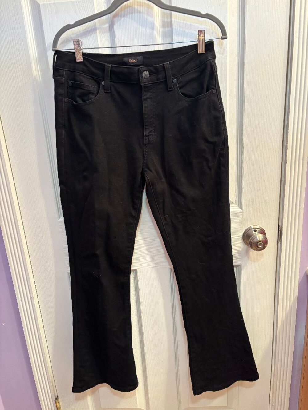Quince Luna Stretch Flare Black Jeans Size 30